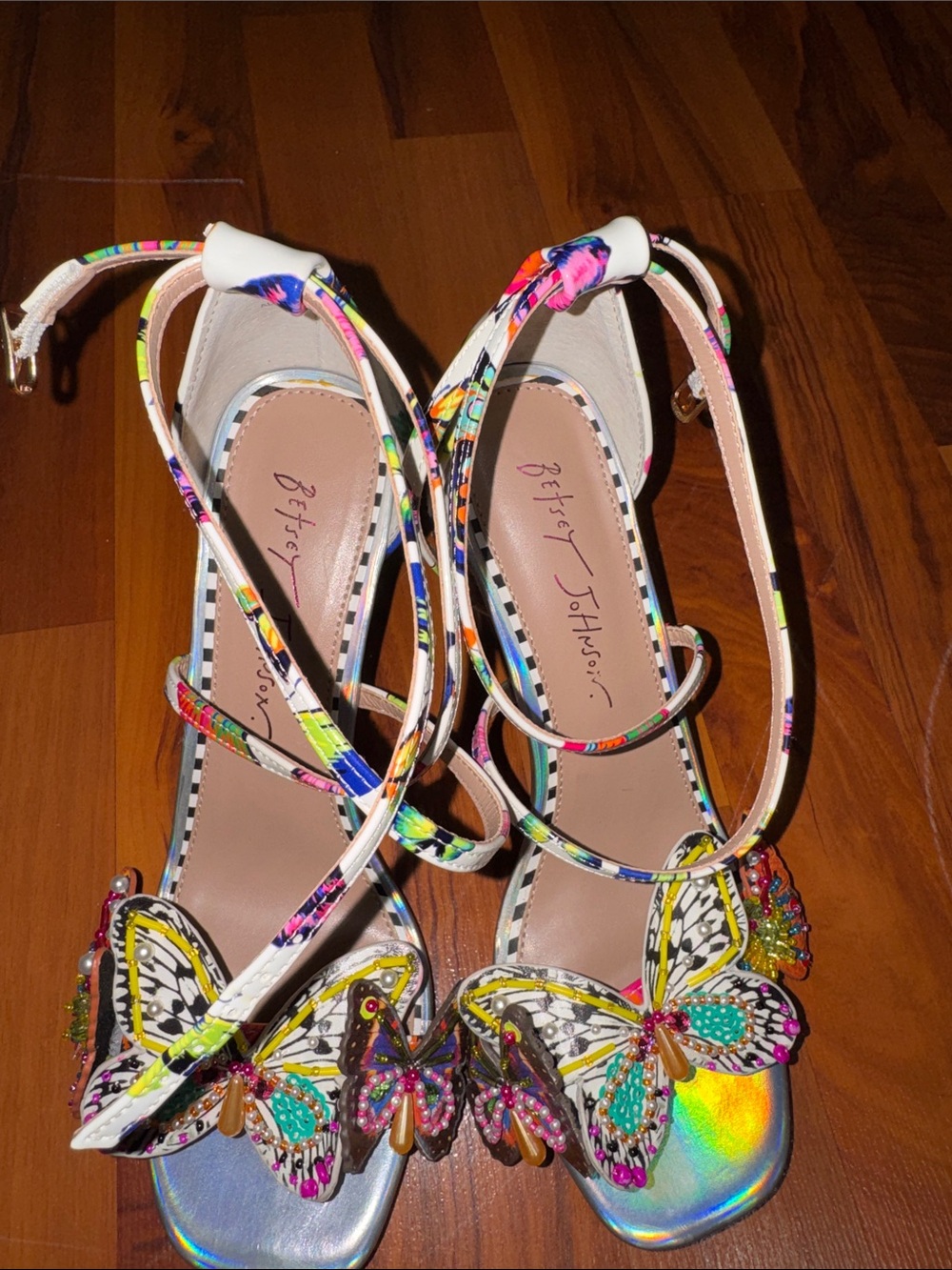 Betsey Johnson  Butterfly Embellished Ankle-Strap Heel 7  Women's Trudie - Picture 7 of 7
